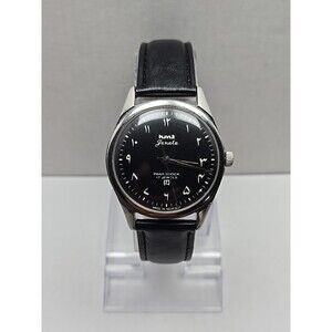 HMT Janata Arabic Numerals Black Dial Hand Winding 17 Jewels Vintage India Steel